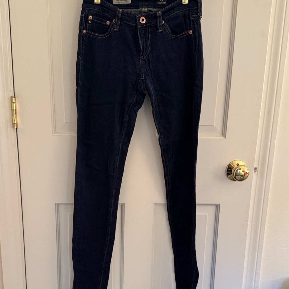 AG Adriano Goldschmied Dark Indigo Super Skinny Jeans. “The Legging”